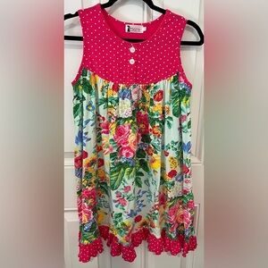 Lily & Londyn’s Kids Floral Polka Dots Dress Size 14 Ruffles Sundress Summer